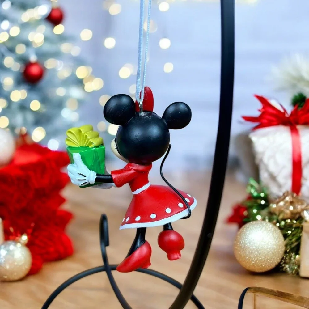 Hallmark Disney Minnie And Mickey w Present Christmas Tree Ornament Lot Of 2- 3